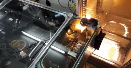 Solar light entering the spectrometer.