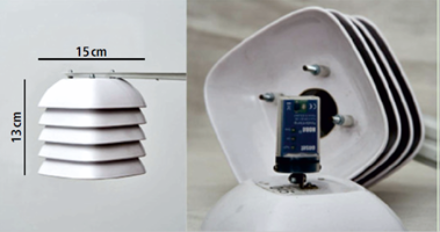 Low-cost sensor used in the temperature network in Bern.