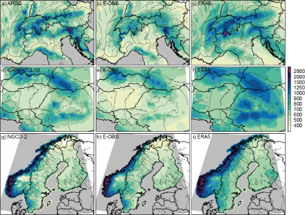 Comparison mean annual precipitation (mm per year).
