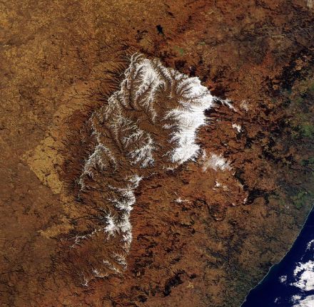 Satellite image of Lesotho