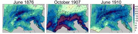 Reconstruction of the monthly precipitation.
