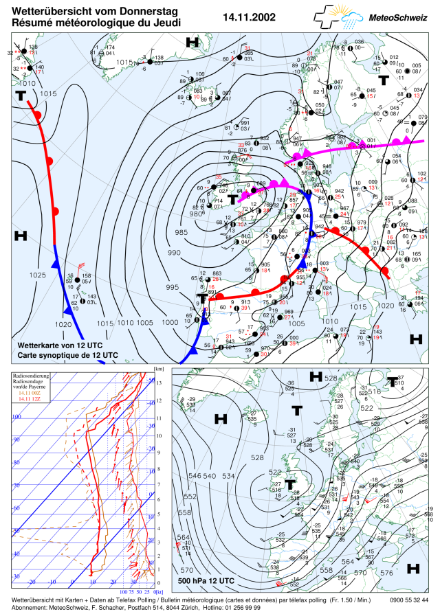 Weather map for 14 November 2002
