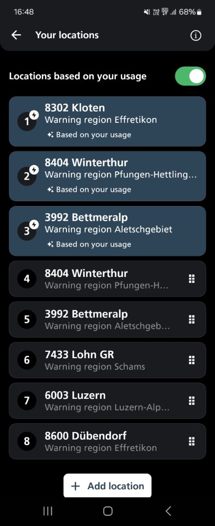 What are the options for managing locations?
