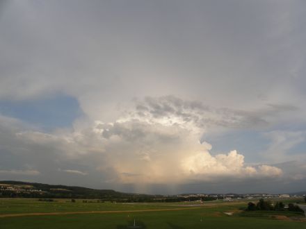 Thunderstorm-cloud with rain shower at Zurich / Kloten 