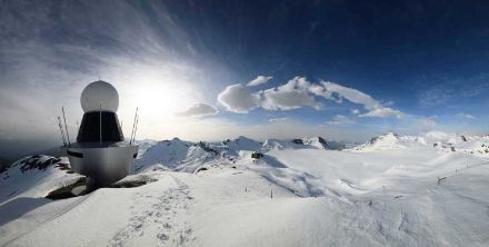 Weather radar on the Pointe de la Plaine Morte (Switzerland). 