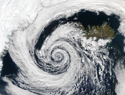 Satellite image of an area of low pressure