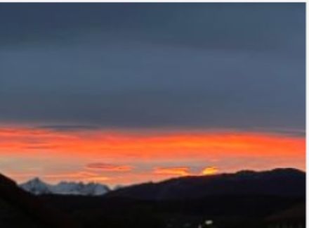 Mountains and sunrise.