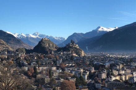 Wenig Schnee in der Umgebung von Sion im Januar 2023