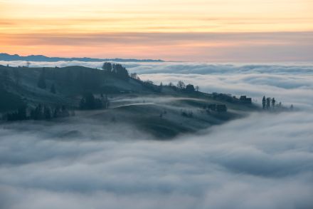 View above a layer of low stratus.